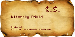 Klinszky Dávid névjegykártya