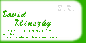 david klinszky business card